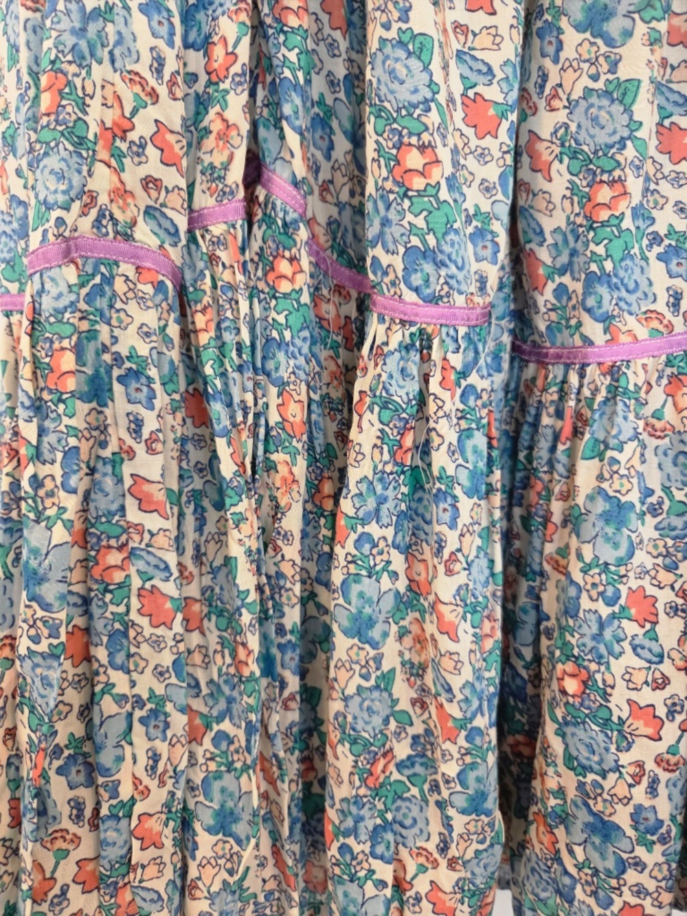 Free People maxi dress M baby doll bodice tiered smocked ribbon cowgirl boho - Picture 12 of 16